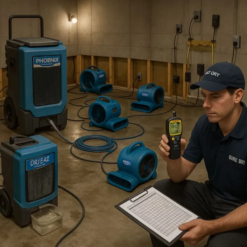 Structural Drying and Dehumidification process in Richland, NY